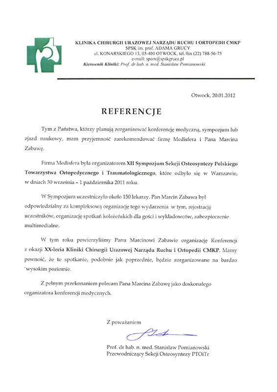 XII Sympozjum Sekcji Osteosyntezy Polskiego Towarzystwa Ortopedycznego i Traumatologicznego